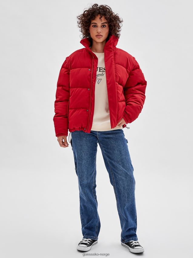 Guess avtagbare ermer puffer rød rød menn F0LJ80899