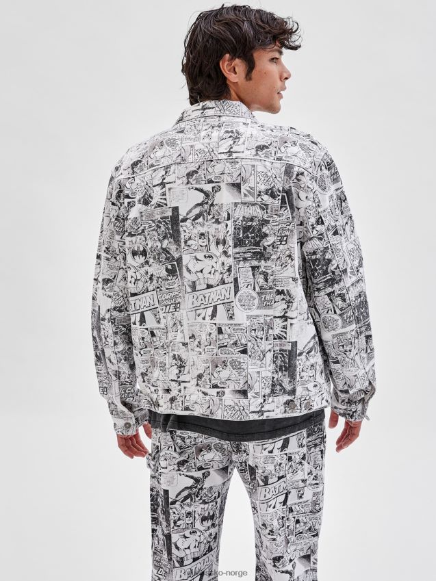 Guess batman komisk print denimjakke hvit multi hvit multi menn F0LJ80667