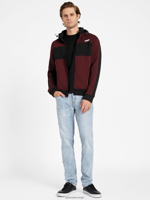 Guess benson scuba mock neck glidelås jakke marmont rød marmont rød menn F0LJ808174