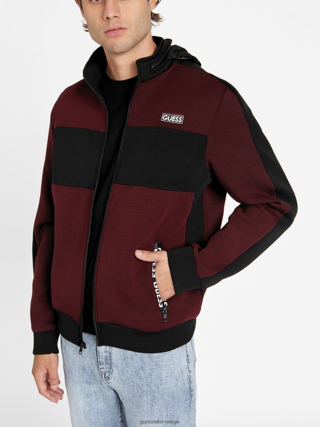 Guess benson scuba mock neck glidelås jakke marmont rød marmont rød menn F0LJ808174