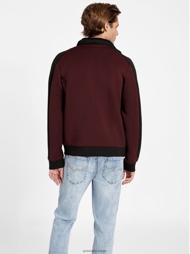 Guess benson scuba mock neck glidelås jakke marmont rød marmont rød menn F0LJ808174