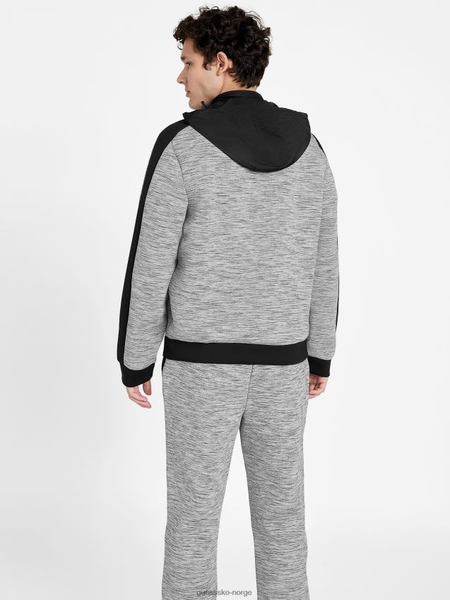 Guess benson scuba mock neck zip jakke lys melert grå lys melert grå menn F0LJ807838