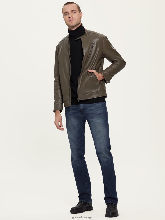 Guess bikerjakke i imitert skinn generell brun generelt brun menn F0LJ8010719