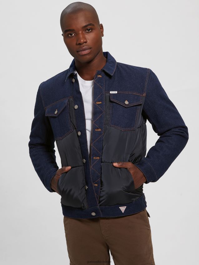 Guess blå denim ny artica jakke blå denim menn F0LJ8010363