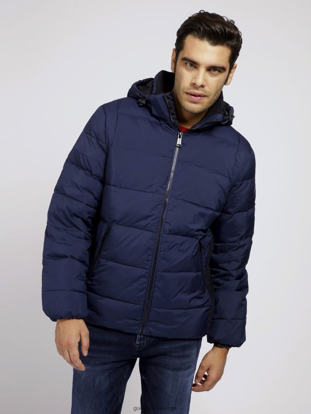 Guess blå multi ekte dunjakke blå multi menn F0LJ801189