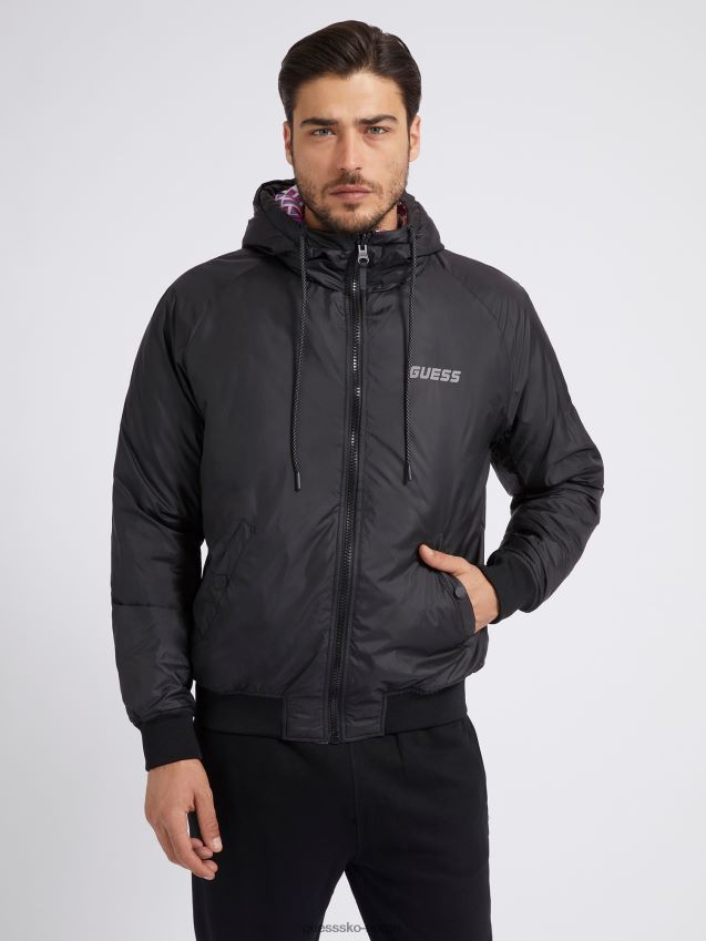 Guess blå vendbar puffer blå menn F0LJ80509