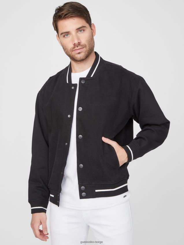 Guess black wash jeremy flight jakke svart vask menn F0LJ808099