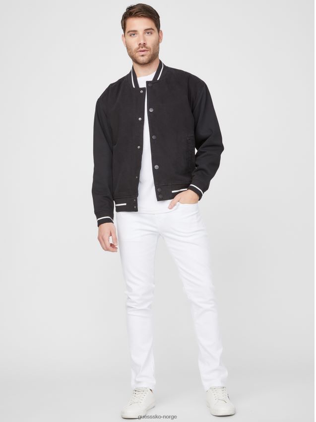 Guess black wash jeremy flight jakke svart vask menn F0LJ808099