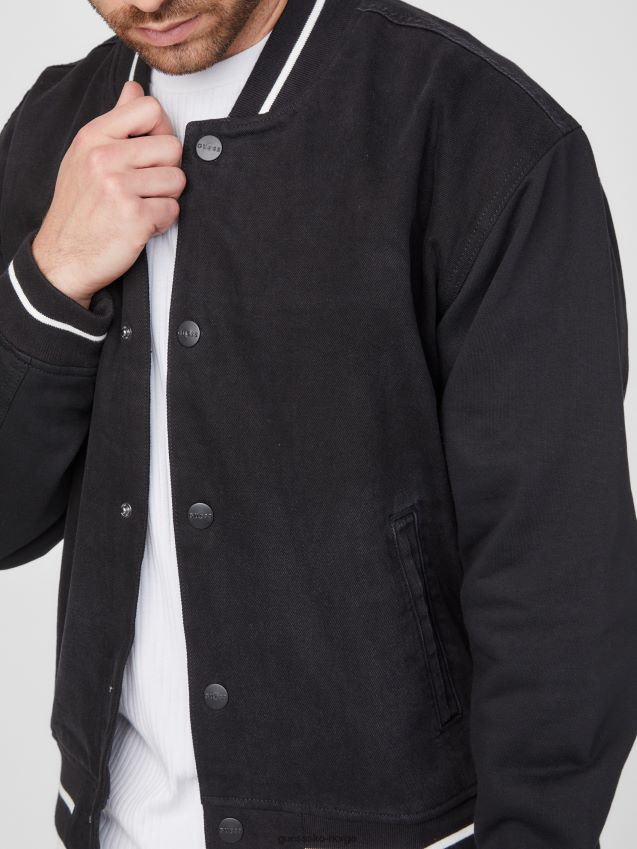 Guess black wash jeremy flight jakke svart vask menn F0LJ808099