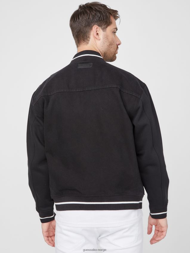 Guess black wash jeremy flight jakke svart vask menn F0LJ808099