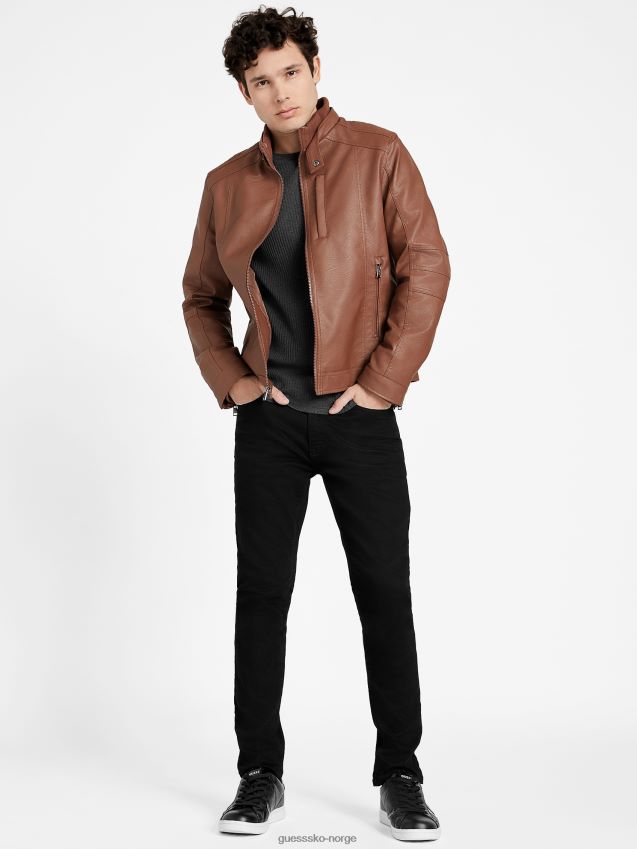 Guess camel roney jakke i imitert skinn kamel menn F0LJ807866