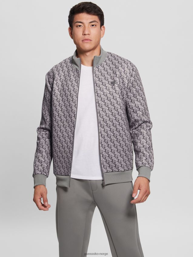Guess colin logo glidelåsjakke macro g cube grå-svart macro g kube grå-svart menn F0LJ8010456