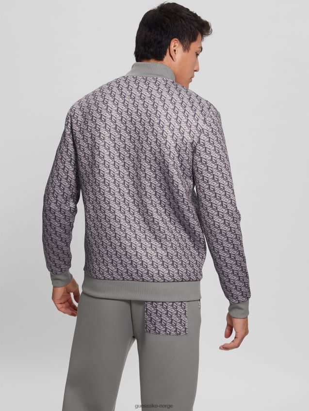 Guess colin logo glidelåsjakke macro g cube grå-svart macro g kube grå-svart menn F0LJ8010456