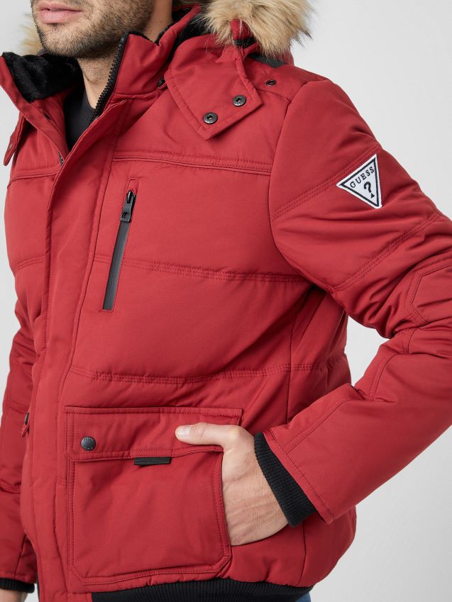 Guess duncan jakke rugby rød rugby rød menn F0LJ808083