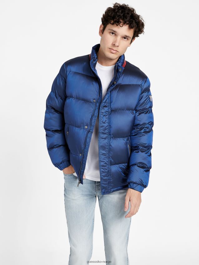 Guess eco angelus fargeblokk pufferjakke kongeblå kongeblå menn F0LJ807852