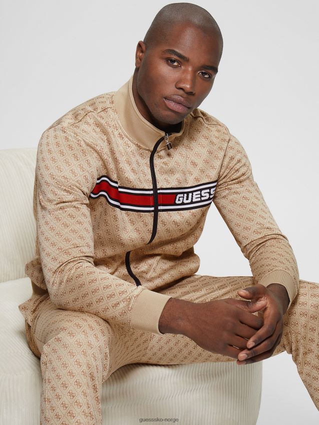 Guess eco korbin treningsjakke 4g aop beige blanco 4g aop beige blanco menn F0LJ8010558