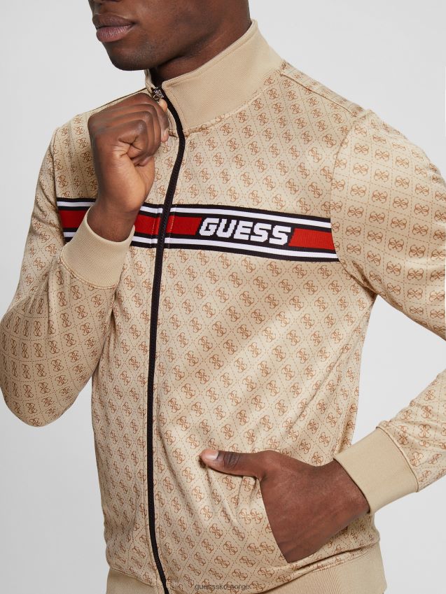 Guess eco korbin treningsjakke 4g aop beige blanco 4g aop beige blanco menn F0LJ8010558