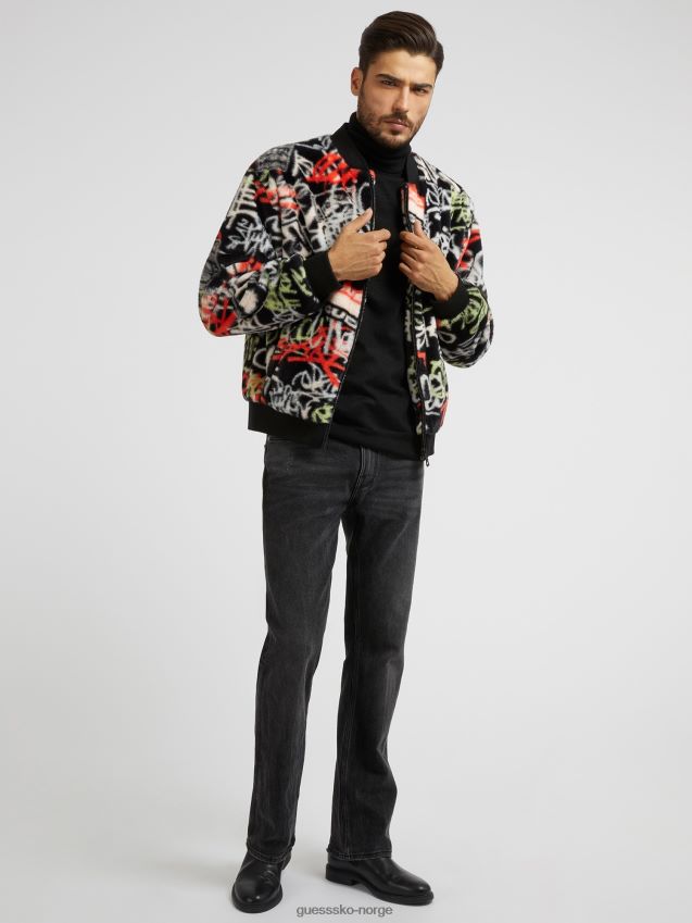 Guess flerfarget mønster graffitibomber i fuskepels flerfarget mønster menn F0LJ80929