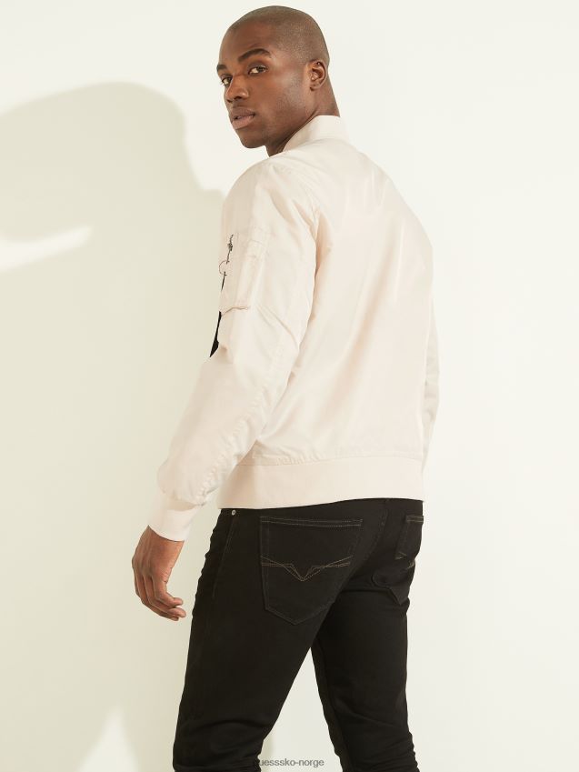 Guess flyjakke i nylon av dempet stein dempet stein menn F0LJ8010535