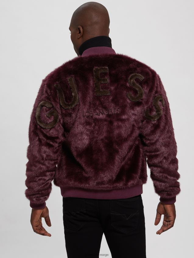 Guess flyjakke med logo i fuskepels kongelig plomme kongelig plomme menn F0LJ8010590