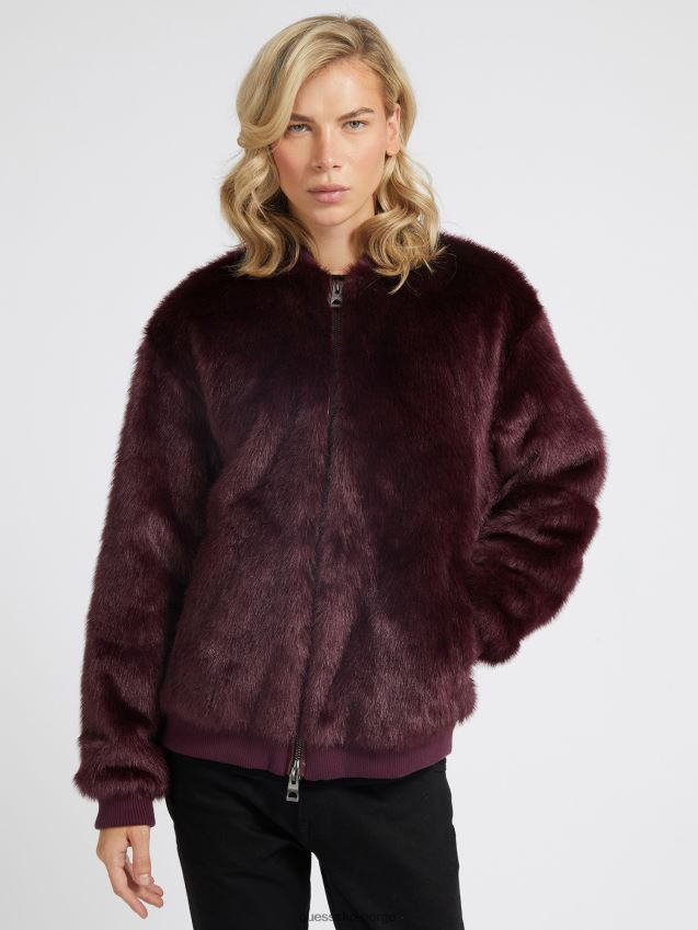 Guess fuskepelsbomber i rosa gull Rose gull menn F0LJ80470