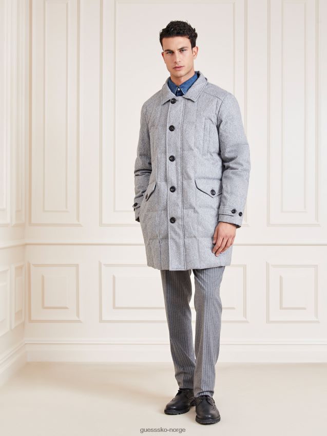 Guess grå marciano ekte lang dunjakke grå menn F0LJ80498