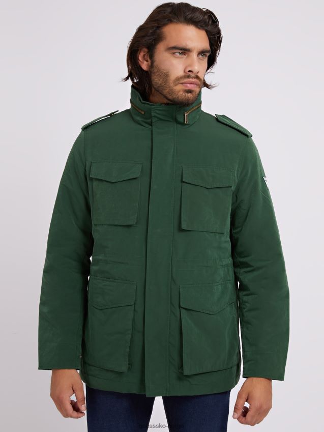Guess grønne frontlommer feltjakke grønn menn F0LJ80512