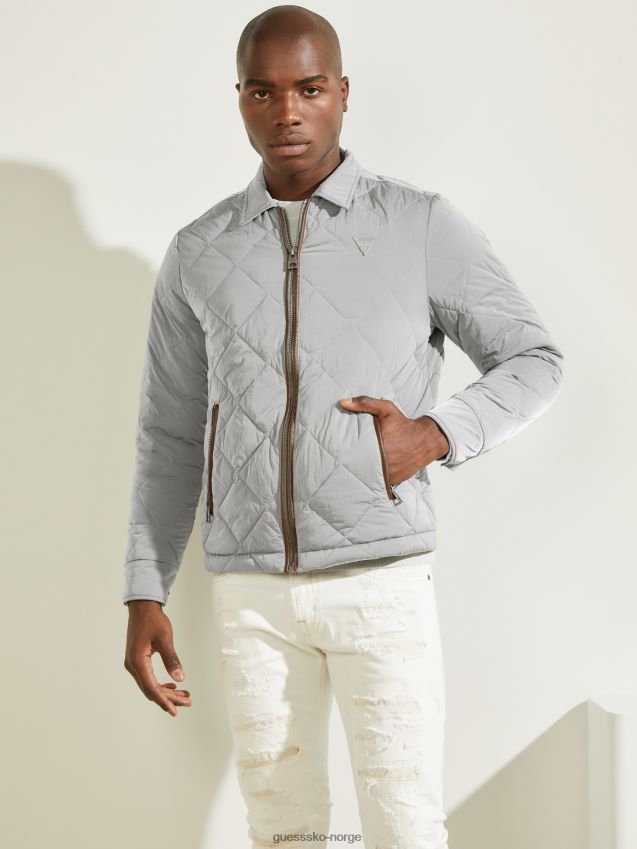 Guess grå vattert jakke grå menn F0LJ801512