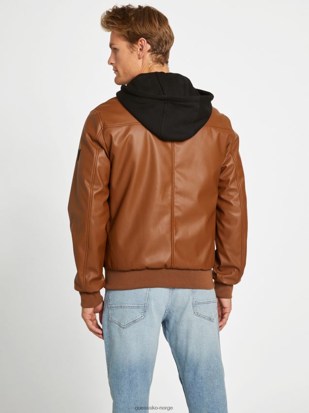 Guess grand imitert skinnjakke mørk beige mørk beige menn F0LJ807868