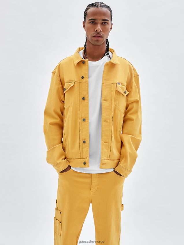 Guess gul denimjakke med normal passform gul menn F0LJ80783