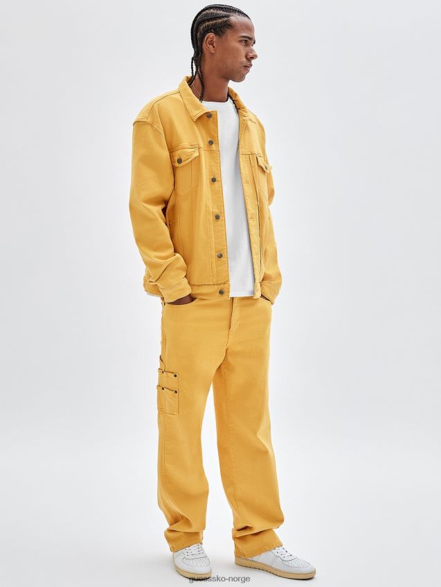 Guess gul denimjakke med normal passform gul menn F0LJ80783