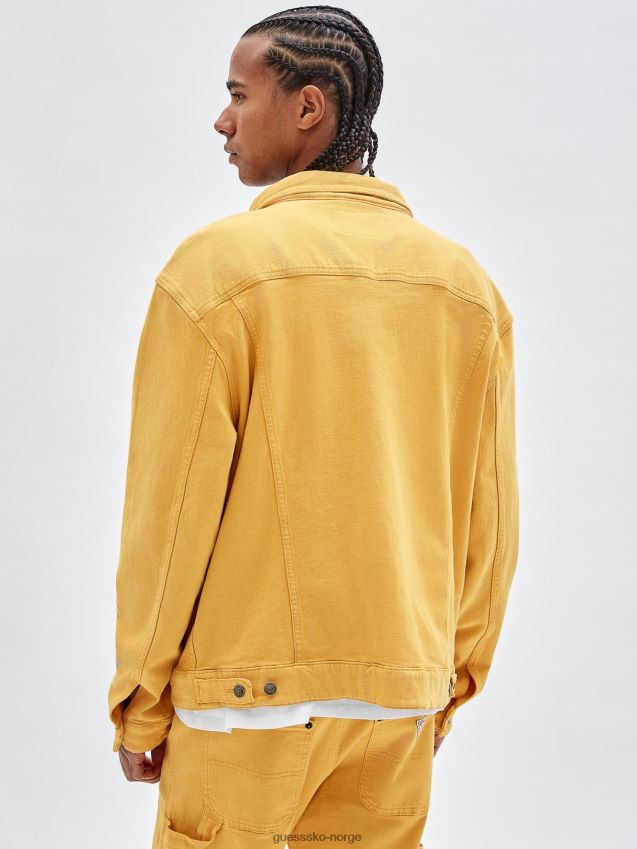 Guess gul denimjakke med normal passform gul menn F0LJ80783