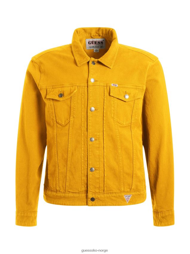 Guess gul denimjakke med normal passform gul menn F0LJ80783
