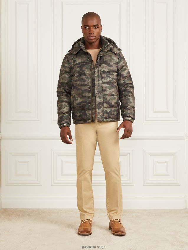 Guess hette pufferjakke camou fiskebein melange camou fiskebein melange menn F0LJ8010820