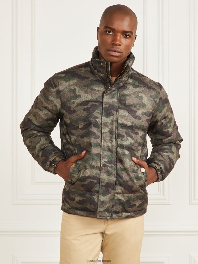 Guess hette pufferjakke camou fiskebein melange camou fiskebein melange menn F0LJ8010820