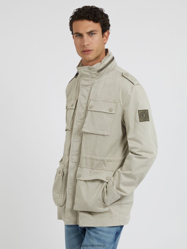 Guess jakke med beige patchlommer beige menn F0LJ80936