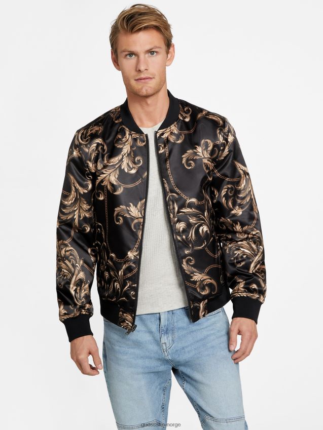 Guess jet black evo vendbar flyjakke kulsvart menn F0LJ807877