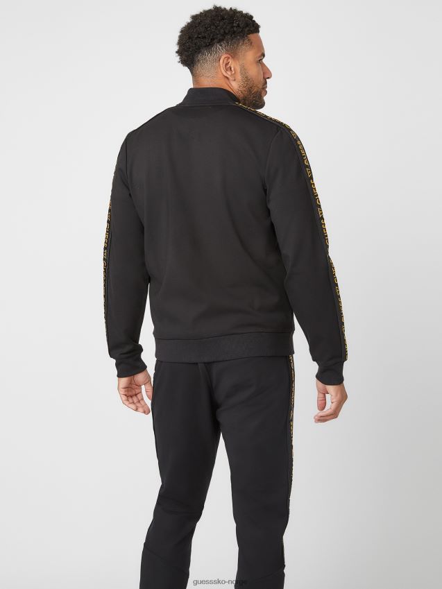 Guess jet black jon logo tape bomberjakke kulsvart menn F0LJ807860