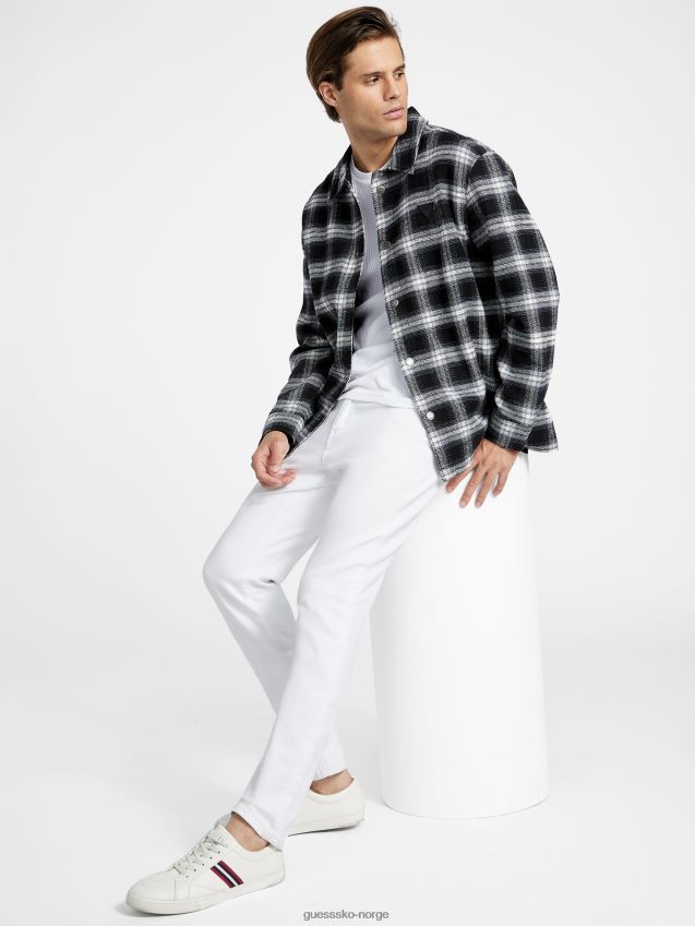 Guess jet black multi garlan rutete skjortejakke jet black multi menn F0LJ808183