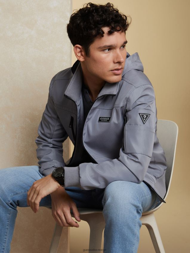 Guess øko austin jakke marmorgrå marmorgrå menn F0LJ807954