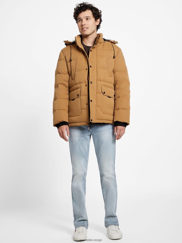 Guess øko beasley down parka ristet taupe ristet taupe menn F0LJ807918