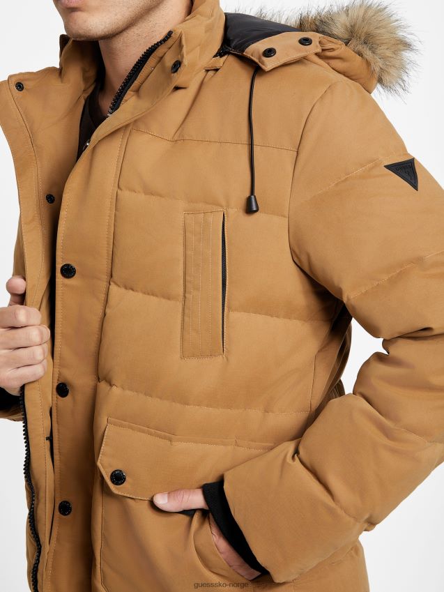 Guess øko beasley down parka ristet taupe ristet taupe menn F0LJ807918