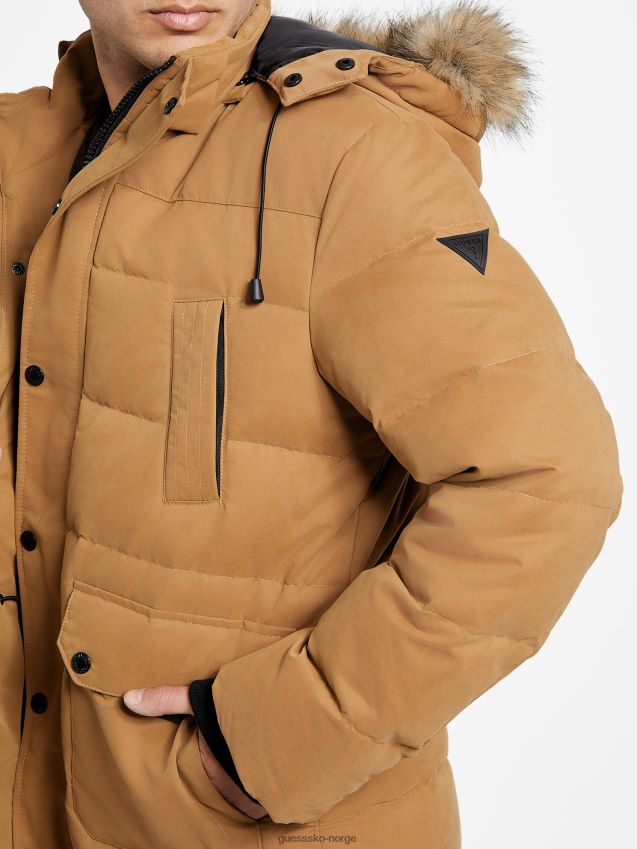 Guess øko beasley down parka ristet taupe ristet taupe menn F0LJ807918