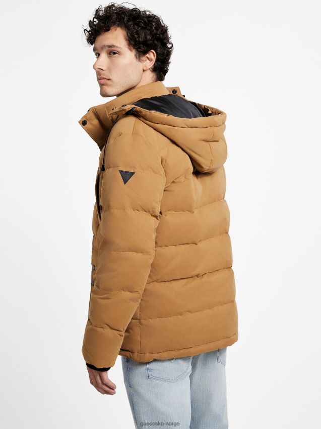 Guess øko beasley down parka ristet taupe ristet taupe menn F0LJ807918