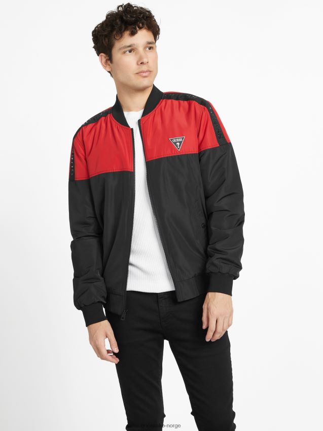 Guess øko terry flyjakke rugby rød multi rugby rød multi menn F0LJ808274