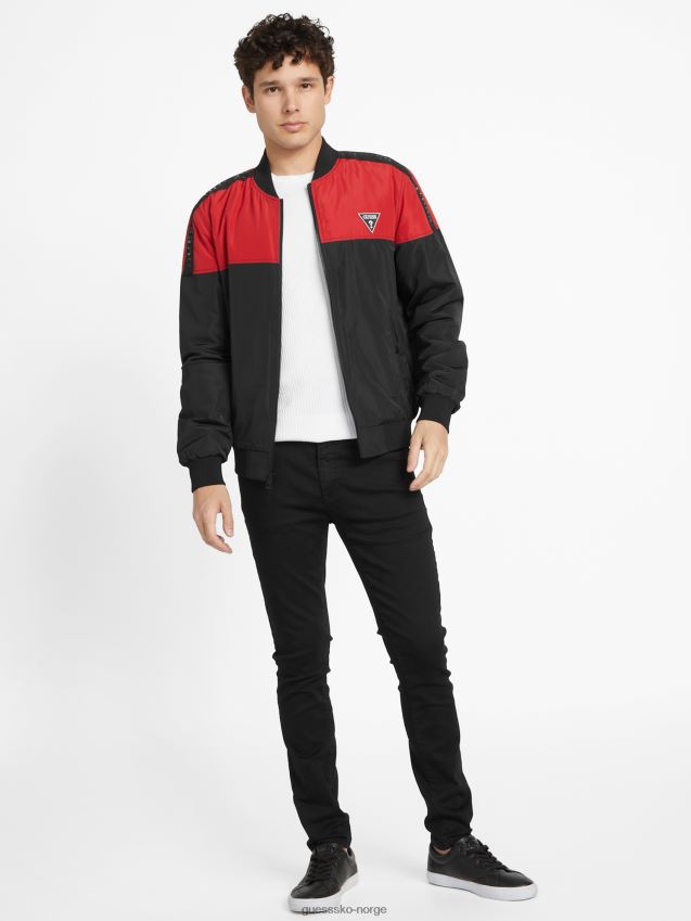 Guess øko terry flyjakke rugby rød multi rugby rød multi menn F0LJ808274