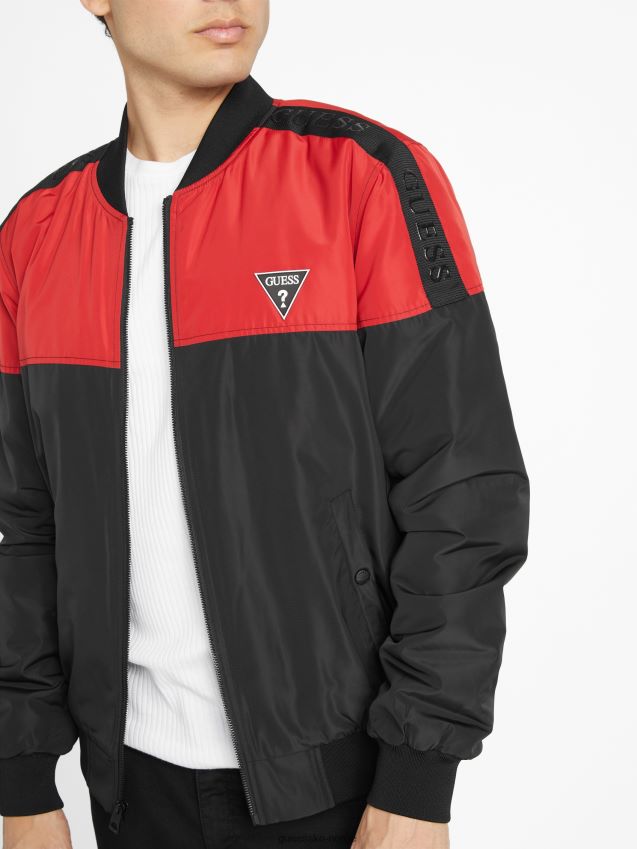 Guess øko terry flyjakke rugby rød multi rugby rød multi menn F0LJ808274