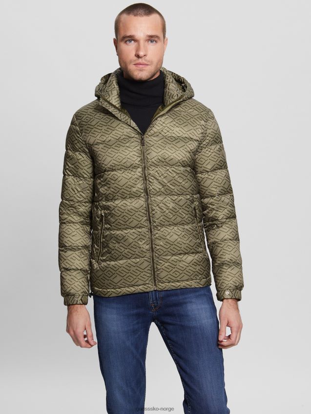 Guess øko ultralett pufferjakke kaki geo kaki gjett geo menn F0LJ8010335