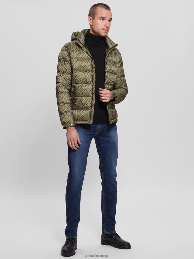 Guess øko ultralett pufferjakke kaki geo kaki gjett geo menn F0LJ8010335