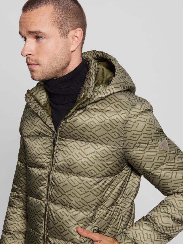 Guess øko ultralett pufferjakke kaki geo kaki gjett geo menn F0LJ8010335